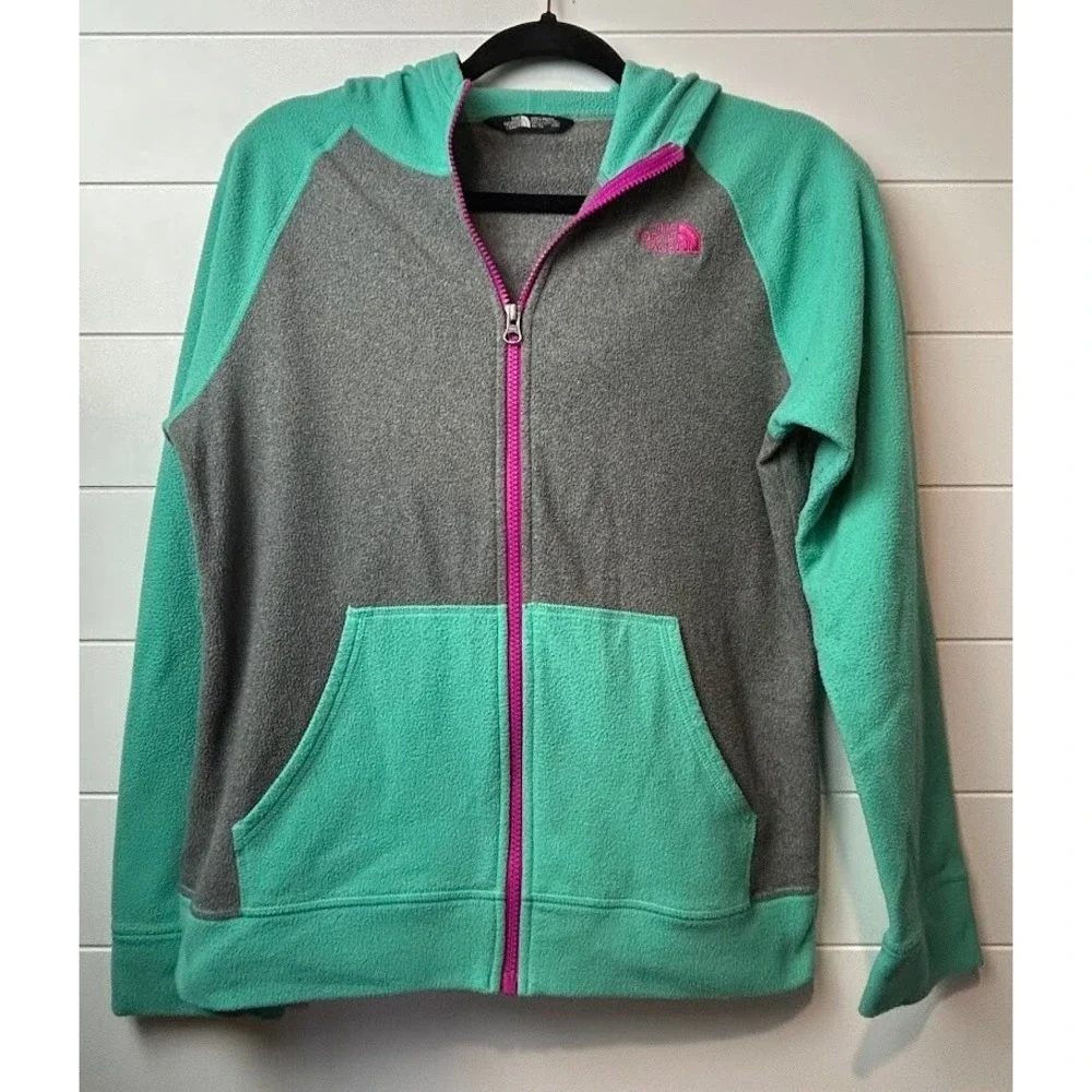 The North Face Girls XL (18) Lightweight zip Jacket Green